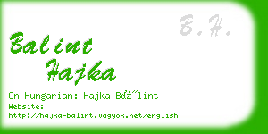 balint hajka business card